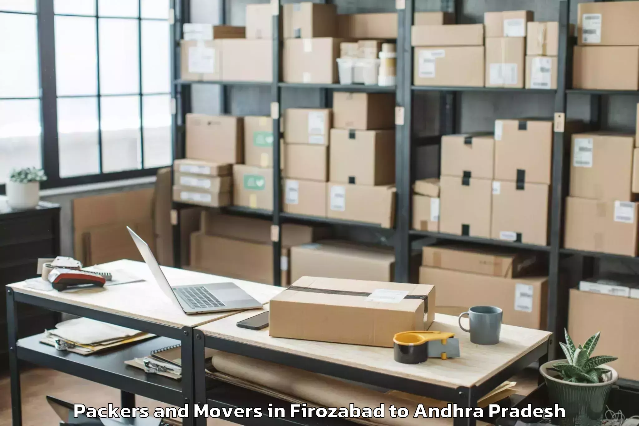 Professional Firozabad to Zarugumilli Packers And Movers